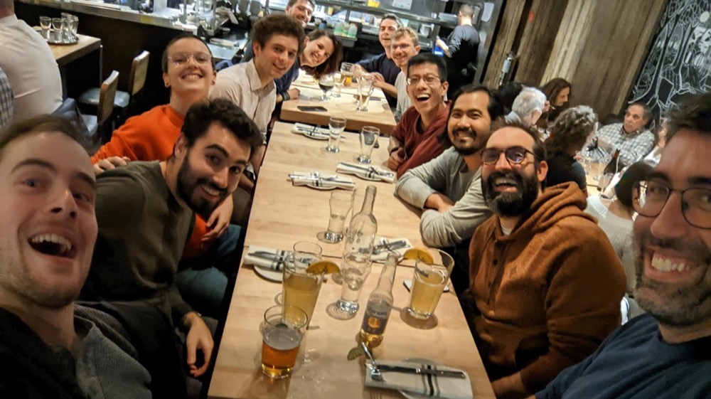 Provost Ultrasound Lab team at the end-of-year dinner